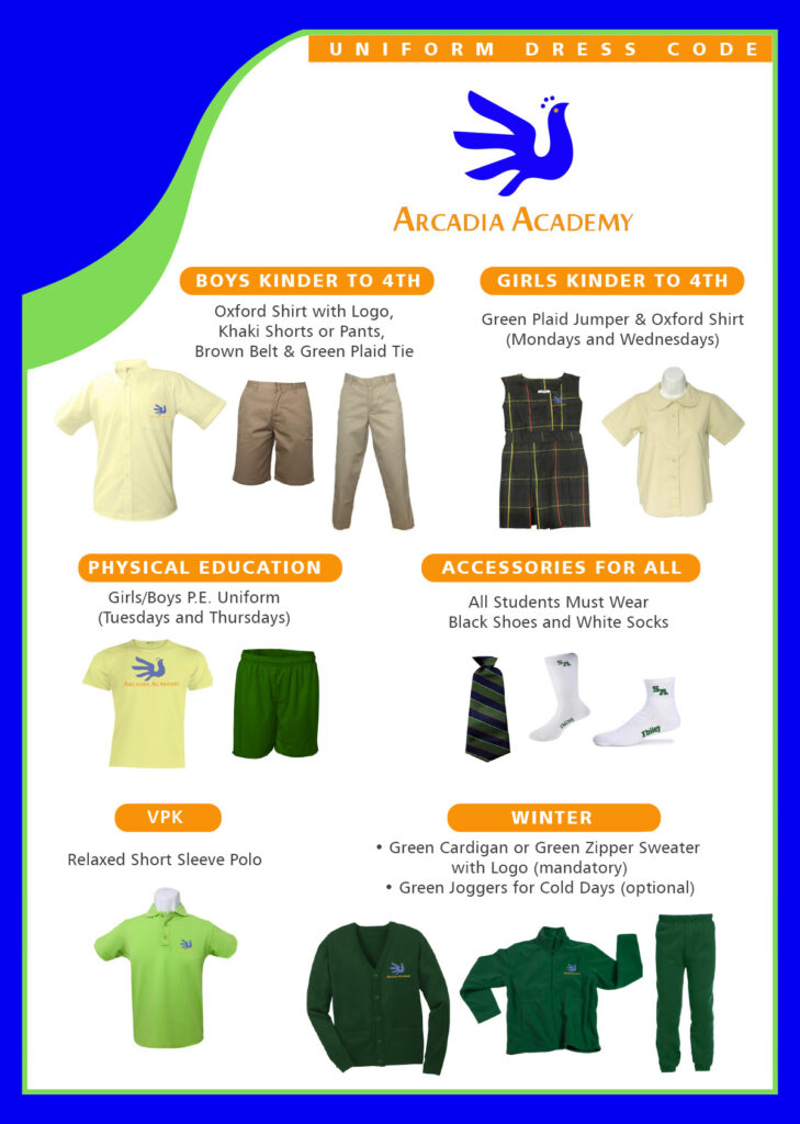 Arcadia Academy school uniforms for 2025-2026 school year
